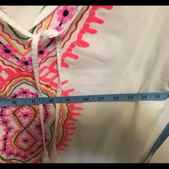 “Debbie Katz” Boho Embroidered Barely Worn Bathing Suit Cover or Long Shirt - Picture 12 of 16